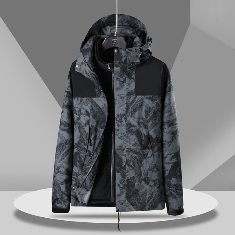 秋冬男女夹克户外三合一情侣款冲锋衣拆卸两件套登山服 CF1990P90图片