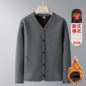 冬季新款中老年装棉衣加绒加厚V领中式棉衣MY502P43图片