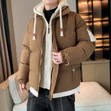 青少年保暖棉服男女棉衣冬装假两件加厚连帽情侣外套MY28199P100，男装棉衣，星座1410（原1902A）