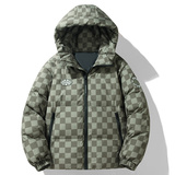 新款白鸭绒羽绒服男士宽松连帽短款上衣潮牌时尚外套YR2305P140，男装羽绒服，星座1410（原1902A）