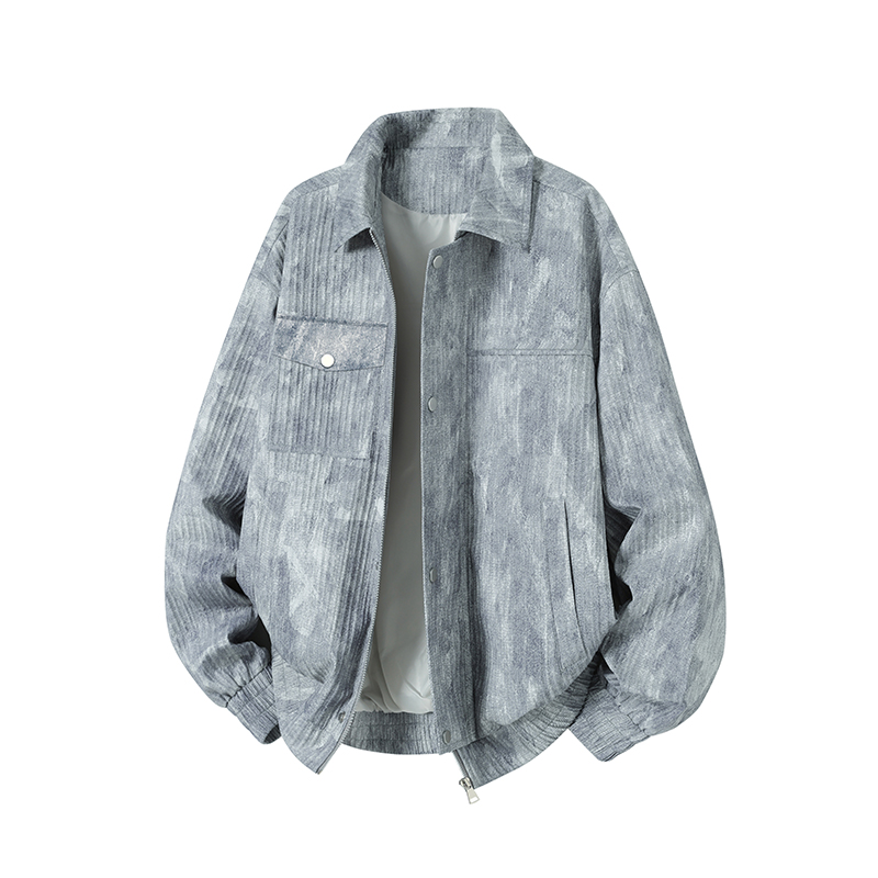 M-8XL大码花纹领夹克男外套美式复古纯色棒球服休闲外套J2511P75，男装夹克，星座1902A（原星座1216）