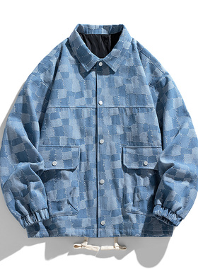 春秋季港风夹克男装牛仔长袖衬衫潮男休闲舒适长袖衬衫男 B888P80