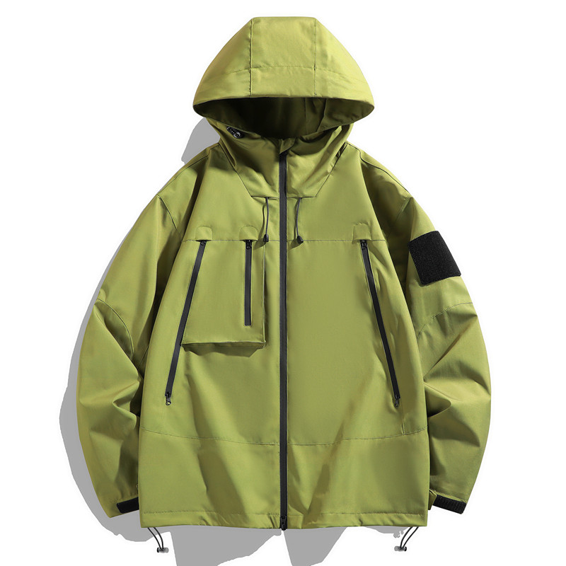 春秋户外运动冲锋衣薄男女情侣防水防风滑雪登山服工装夹克J91P32