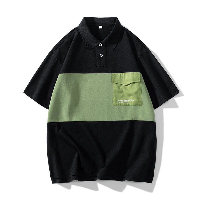夏季冰丝珠地棉冰丝T恤男Polo衫上衣公版拼接翻领上衣PL212P45,男装Polo衫,星座1410（原1902A）