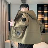 春秋日系多口袋工装连帽冲锋衣男女同款户外防风夹克外套JK181P50，男装夹克，星座1410（原1902A）