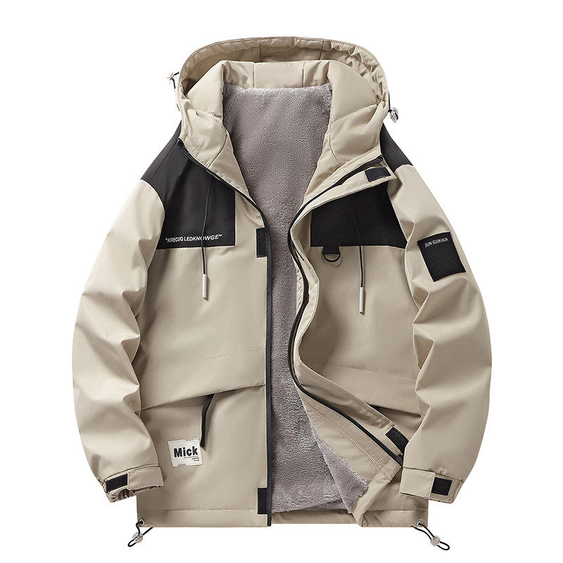 M-8XL大码冲锋衣男士加绒厚春秋户外夹克外套情侣登山服 H6031P90图片