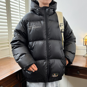 羽绒服男冬加厚保暖连帽短款面包服新标90白鸭绒外套YR2307P140图片