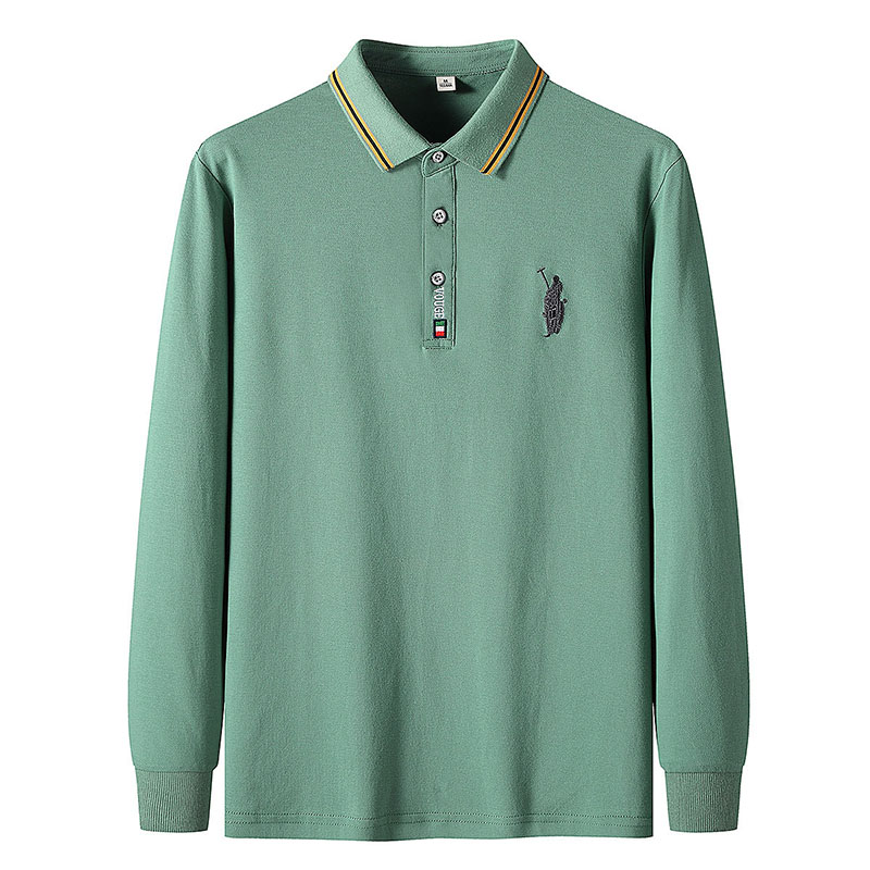 中老年爸爸秋装翻领T恤长袖Polo衫商务春秋男士长袖T恤PL8896P40,男装T恤,星座1410（原1902A）