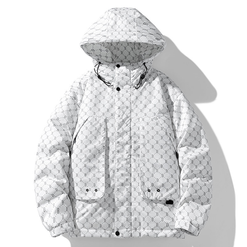 高街潮牌冬季50%绒加厚保暖羽绒服短款情侣宽松外套YR2388P120,男装羽绒服,星座1410（原1902A）