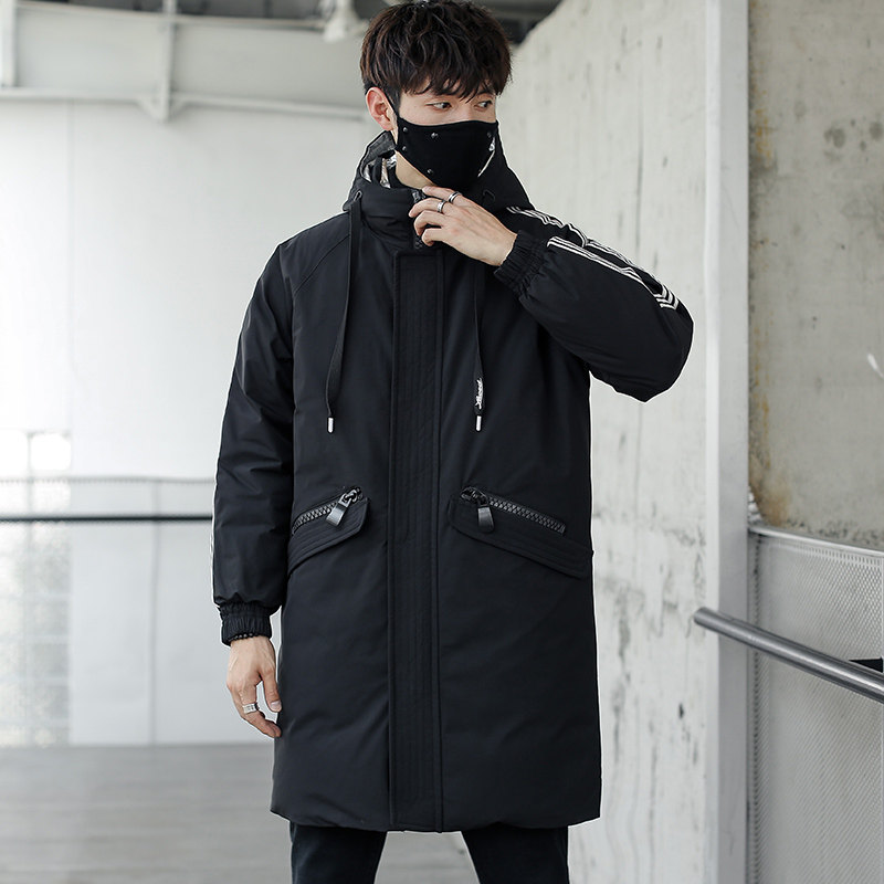 Location model down jacket men's medium and long work clothes Korean fashion brand thickened coat