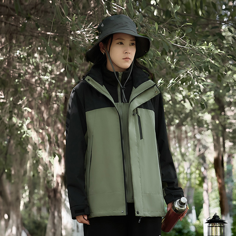 秋冬男女夹克户外三合一情侣冲锋衣可拆卸两件套登山服CF2418P100,男装夹克,星座1410（原1902A）