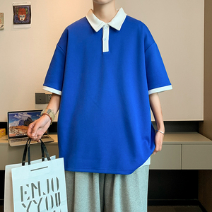 中性款POLO衫夏季短袖棉质舒适透气条纹翻领青少年T恤衫PL2369P38图片