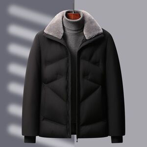 中老年羽绒服男士爸爸装短款潮父亲休闲白鸭绒冬装外套YR2583P130图片