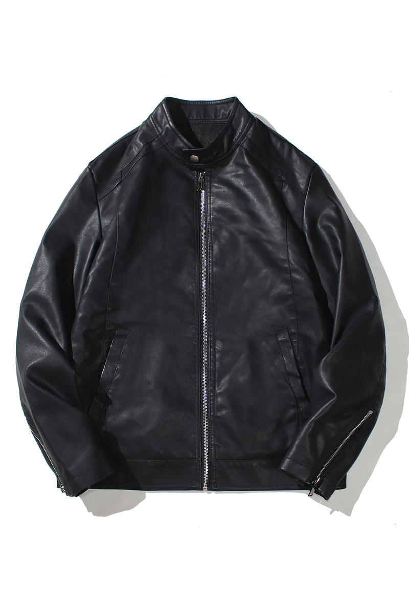跨境外贸男士外套春秋款皮衣夹克男装PU皮机车服立领皮衣PY603P65,男装夹克,星座1410（原1902A）