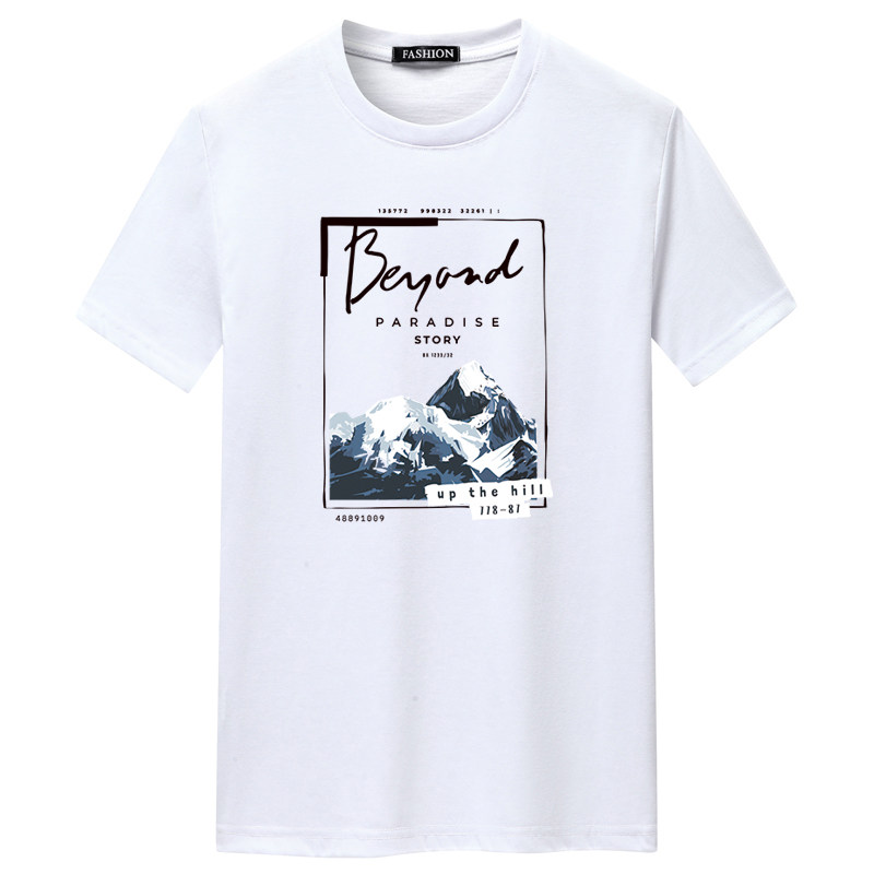 夏季男短袖t恤潮流宽松CVC60%棉衣服新款男装DT3543-BEY山,男装T恤,星座1410（原1902A）