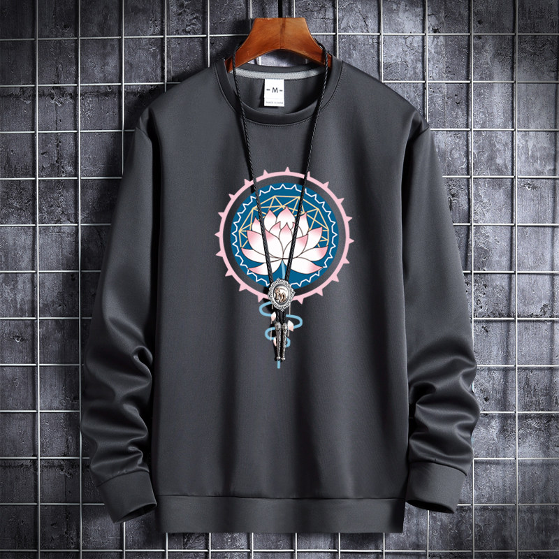 Korean hip hop sports coat with round neck for men in autumn