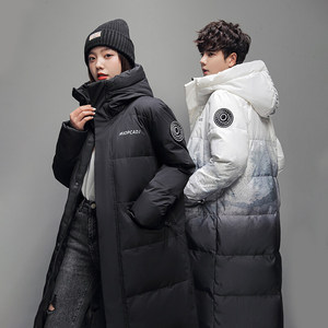 冬季渐变羽绒服男中长款过膝2021年新加厚雪山潮流大衣YR9878图片