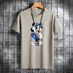 夏季男士短袖t恤潮宽松纯棉衣服新款男装DT4848-NY帽子米奇-P15图片