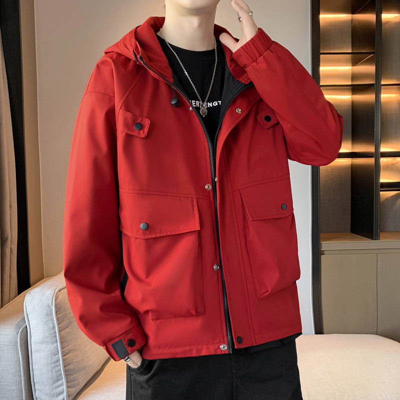 男士3D防水夹克春秋季情侣多色大拉链口袋工装防水夹克JK2527P78,男装夹克,星座1410（原1902A）