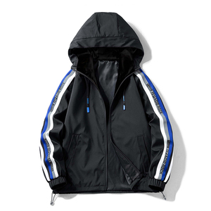 秋季潮牌纯色连帽外套男韩版开衫公版棒球服夹克大码男装JK012P58图片