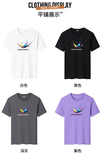 夏季男士短袖t恤潮流潮宽松纯棉大码T恤2024新款 DT4025-水彩-P16图片