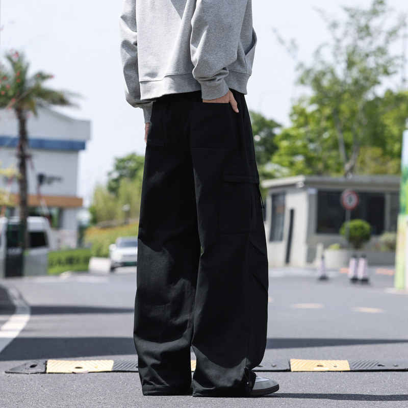 春秋季美式休闲裤男宽松直筒休闲工装潮牌机能户外长裤 K2539P58图片