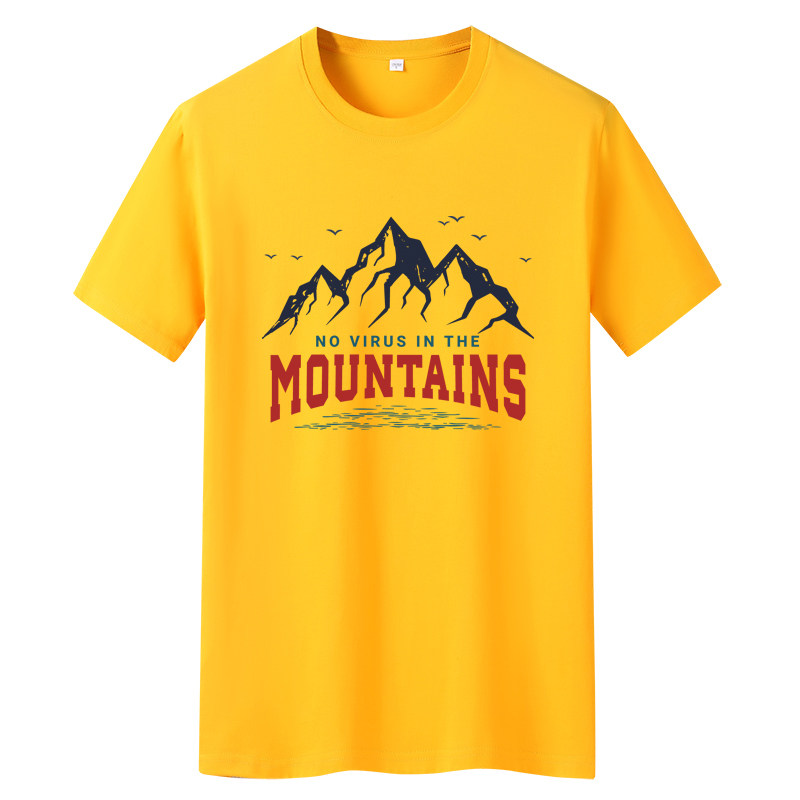 夏季男士短袖t恤潮流潮牌宽松纯棉T恤2024新DT4547-七雁过山-P15，男装T恤，星座1410（原1902A）