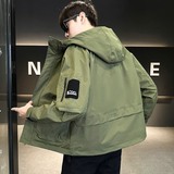 外套男士春秋季薄款上衣连帽工装新款潮牌工装夹克男装JK9189P95，男装夹克，星座1410（原1902A）