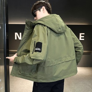 外套男士春秋季薄款上衣连帽工装新款潮牌工装夹克男装 JK9189P95图片
