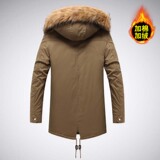 跨境秋冬季男士加绒加厚水洗棉衣中长款外套棉袄棉服男MY2028P110，男装棉衣，星座1410（原1902A）