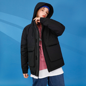蓝低背景爆款羽绒服男短款工装男士韩版潮牌加厚外套YR218-P120,黄色外套搭配 男图片