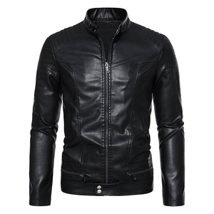 跨境外贸男士外套春秋皮衣飞行夹克男装PU皮机车服皮衣PY6606P80