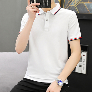 纯棉短袖t恤男夏装修身潮流翻领polo衫男士T恤 PL9978P40图片