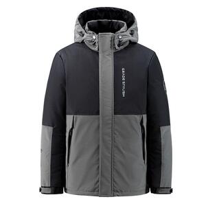 冬季新羽绒服男短款撞色连帽外套户外工装情侣防寒上衣YR9869P80图片