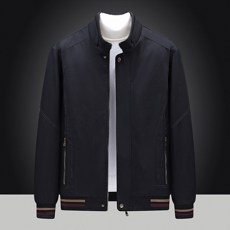 跨境外贸秋冬男士商务加绒茄克中年工装夹克风衣外套 JK9906-1P95图片