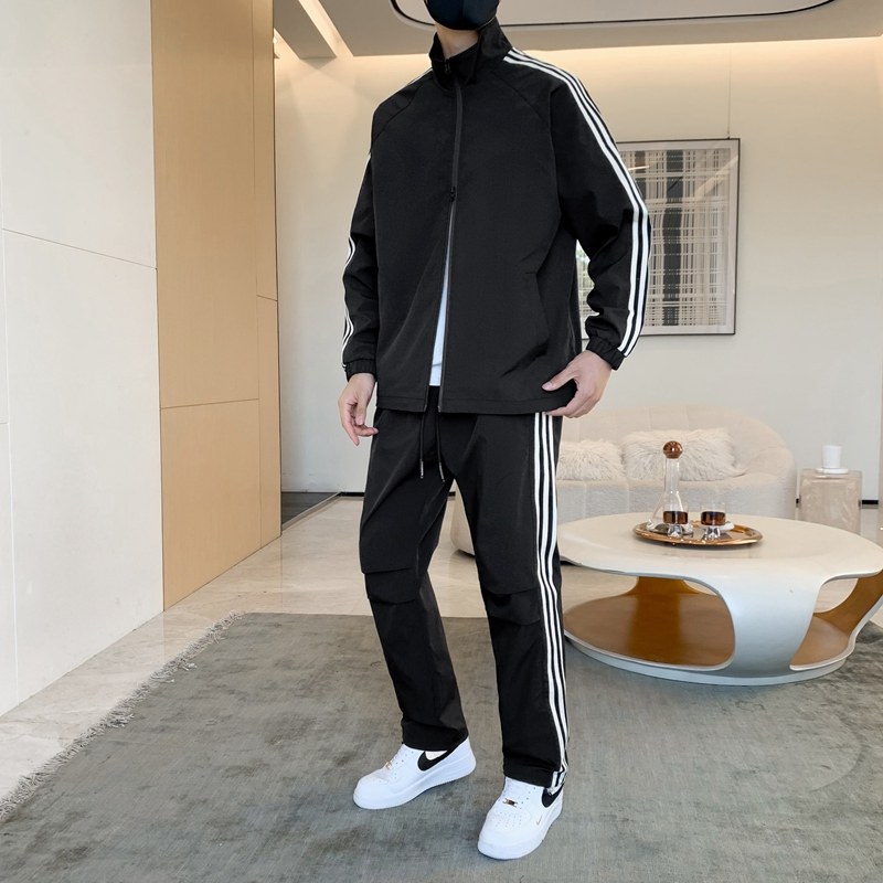 美式三条杠运动套装工装夹克立领条纹运动夹克外套男潮TZ569P100,男装夹克,星座1410（原1902A）