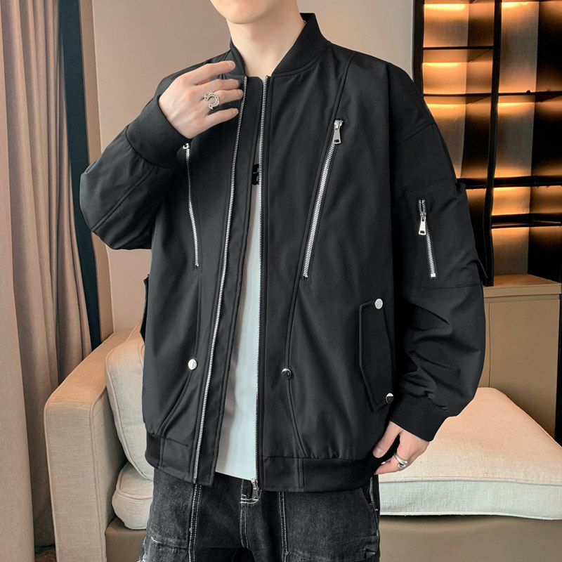 男士防水夹克春秋季情侣纯色大拉链口袋工装防水夹克JK8816P65,男装夹克,星座1410（原1902A）