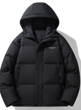 冬季羽绒服短款连帽潮时尚加厚抗寒上衣外套#90%白鸭绒YR2312P210