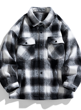 秋冬季新款毛呢外套帅气毛呢外套男秋季复古小众翻领夹克JK239P78