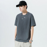 2024夏季100纯棉短袖T恤男士圆领高品质12色M-6XLDT2001-纯色P15，男装T恤，星座1410（原1902A）