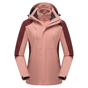 冲锋衣女款潮流百搭三合一新款拼色外套防风防水登山服CF2066P125