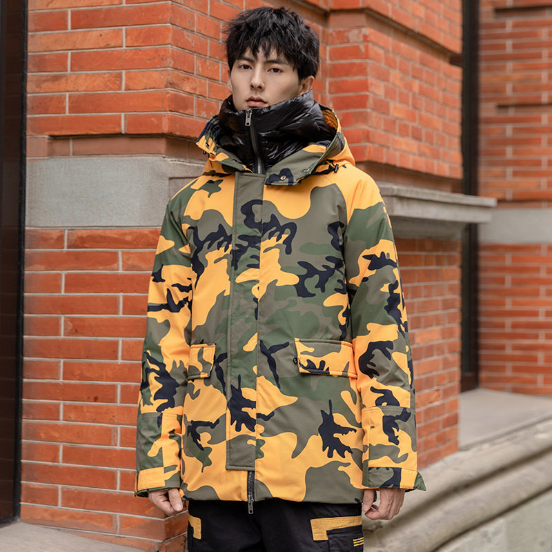 迷彩羽绒服男女外套2021新款短款情侣加厚白鸭绒冬装YR8211-P200,男装羽绒服,星座1410（原1902A）