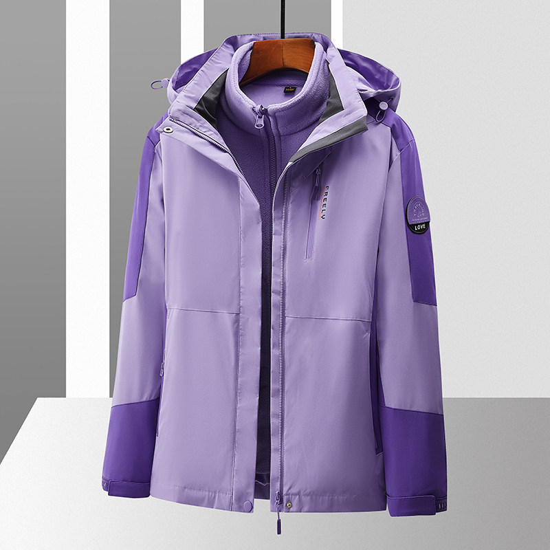 冲锋衣女外套春秋季户外三合一拆卸登山服防风防水夹克CF2299P105,男装夹克,星座1410（原1902A）