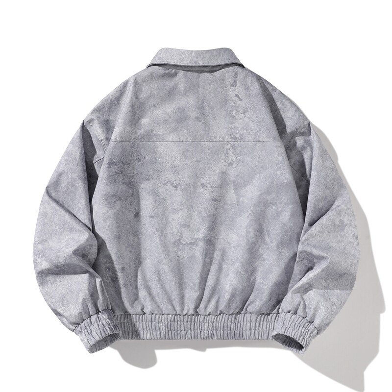扎染外套男春秋休闲翻领夹克棒球服美式工装飞行员夹克JK25793P68,男装夹克,星座1410（原1902A）