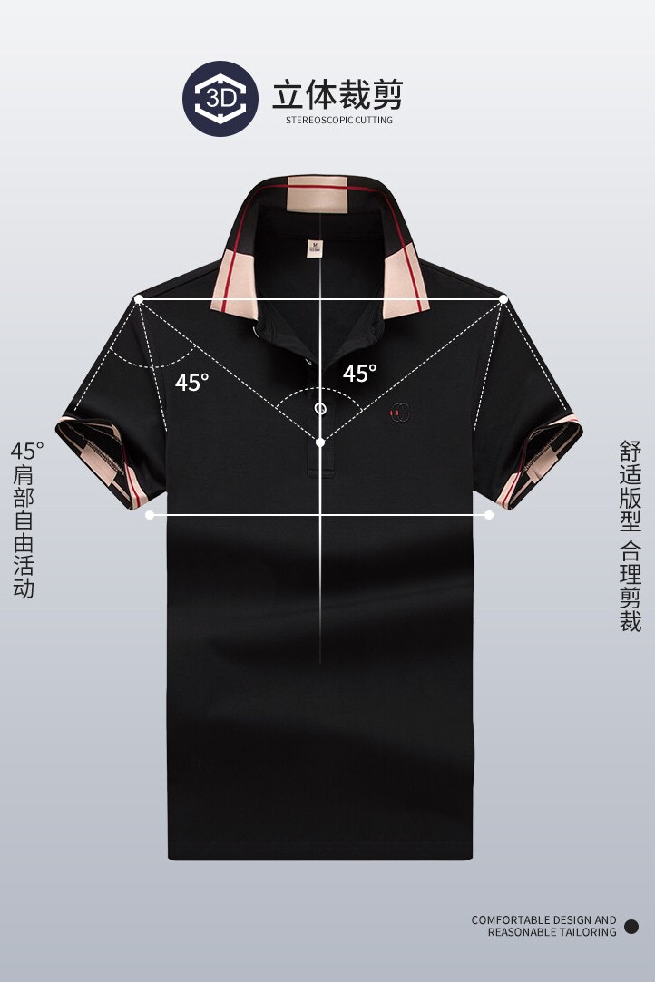 夏季新款男士短袖T恤全棉薄款商务翻领男装polo衫男款PL8837P26,男装T恤,星座1410（原1902A）