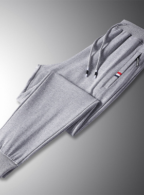 M-8XL运动裤男宽松平脚束脚春秋休闲裤大码男女95棉卫裤 K1895P35