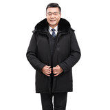 2021年羽绒服男中老年派克服大码可拆卸爸爸冬装中长款YR877，男装羽绒服，星座1410（原1902A）