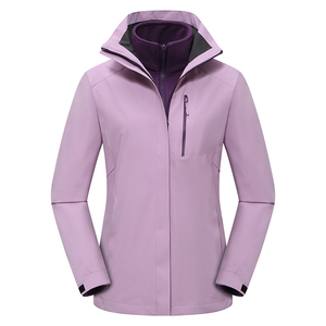 冲锋衣女户外三合一防风防水保暖外套运动休闲登山服 CF1607P140图片