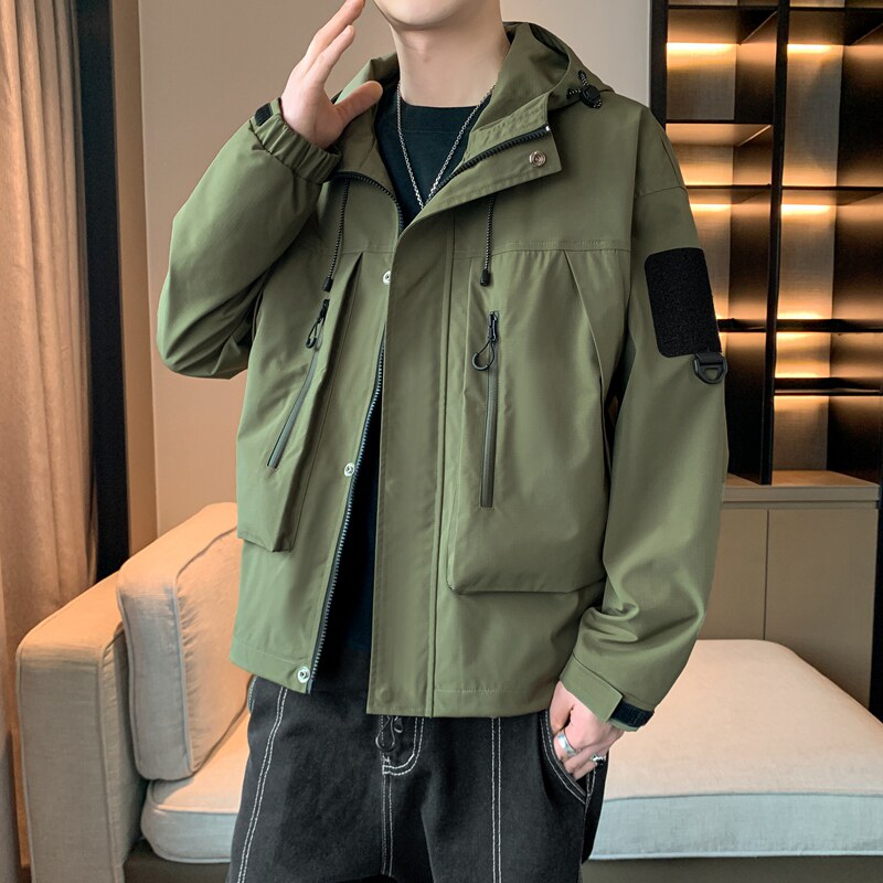 工装外套男士春秋季潮牌连帽上衣服秋冬情侣痞帅女装夹克JK127P82,男装夹克,星座1410（原1902A）