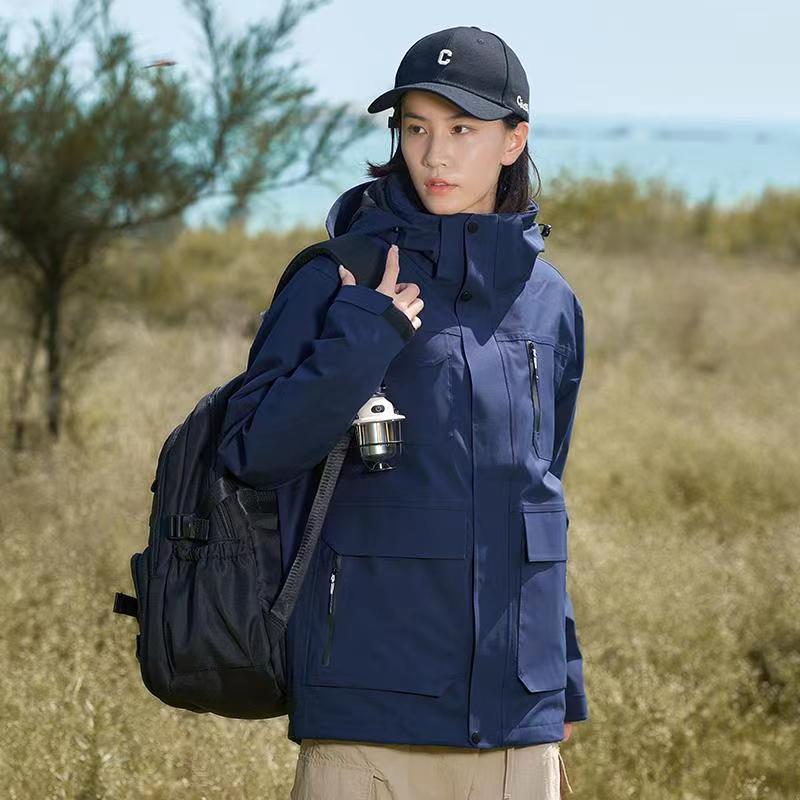 三合一冲锋衣90鸭绒内胆秋冬男女款百搭连帽防水外套 CF23812P420图片